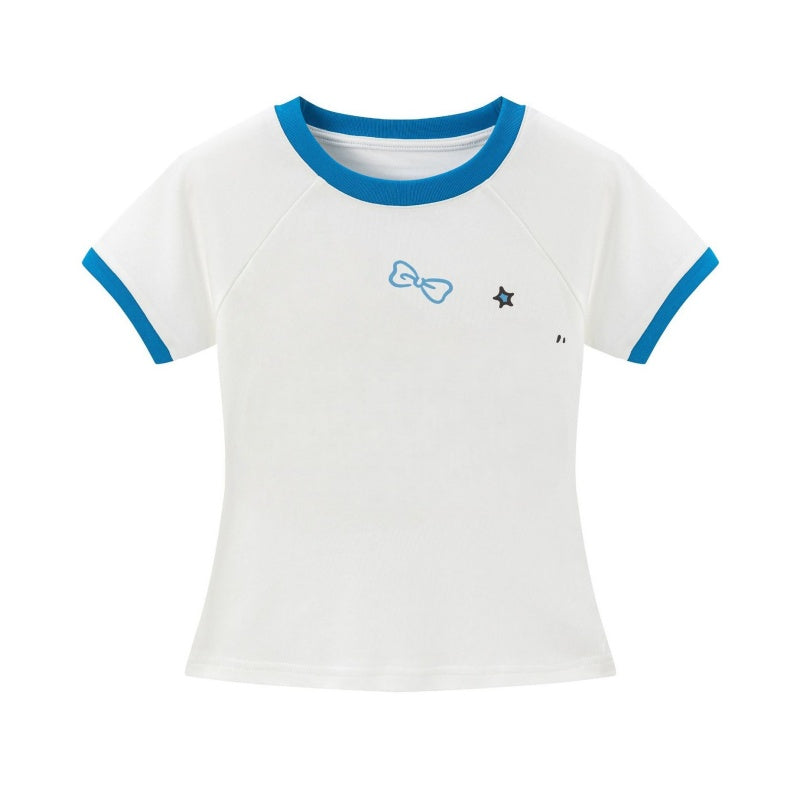 Color-Blocked Casual Slim-Fit T-Shirt