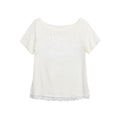Slim White Patchwork T-Shirt