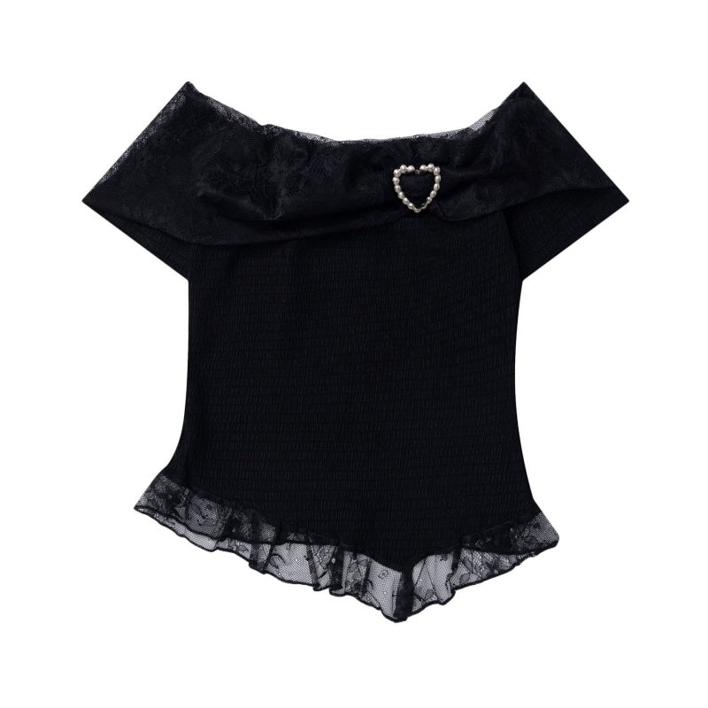Stylish And Elegant Black Lace T-Shirt