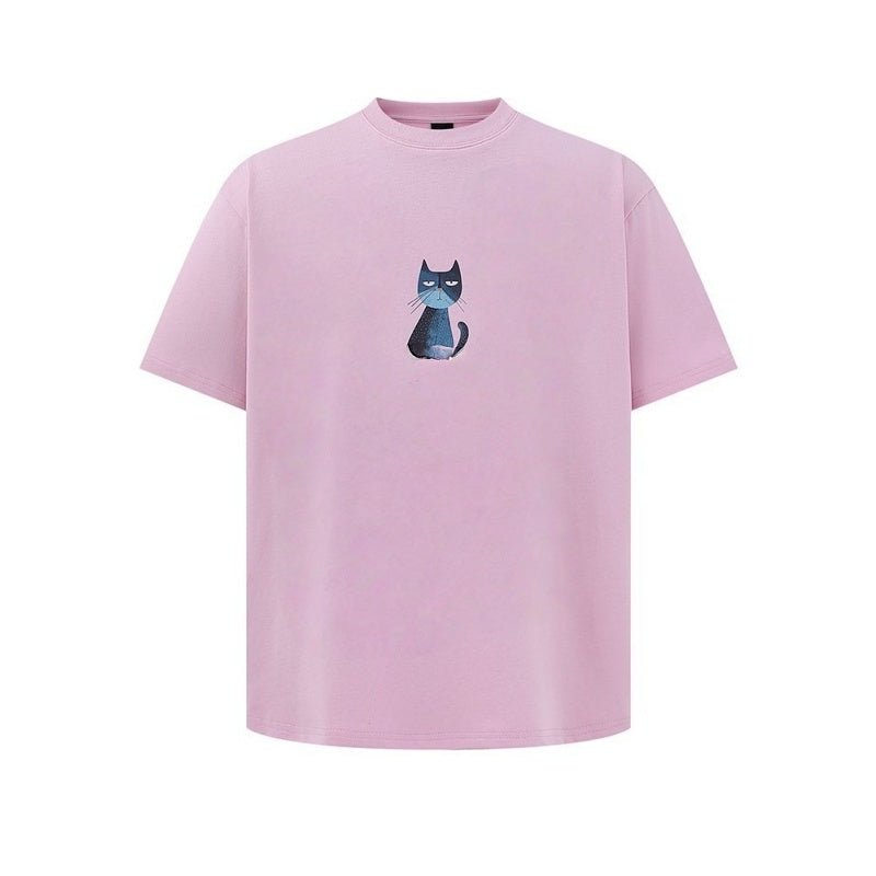 Oversized Pink Cat T-Shirt