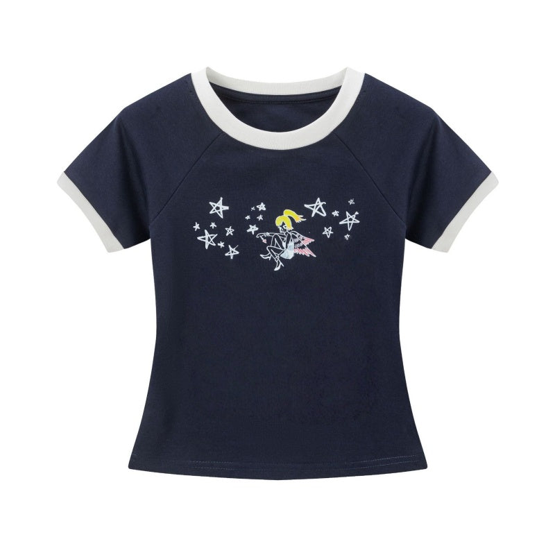 Vintage Navy T-Shirt with Fun Graphic